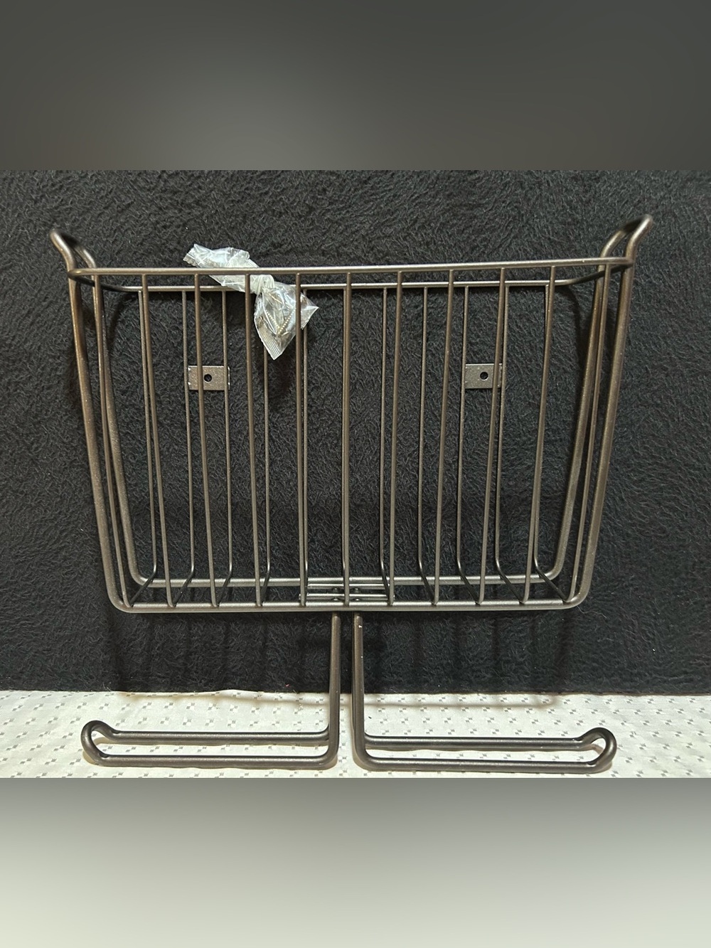mDesign Modern Metal Bathroom Wall Mount Magazine Holder Toilet Paper Dispenser